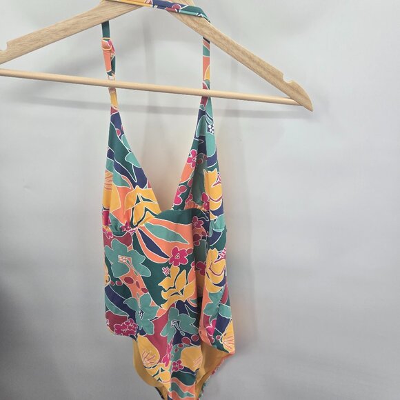 Marine Layer Yellow Tropical Plunge Reversible One Piece Swimsuit NWOT - Picture 1 of 12